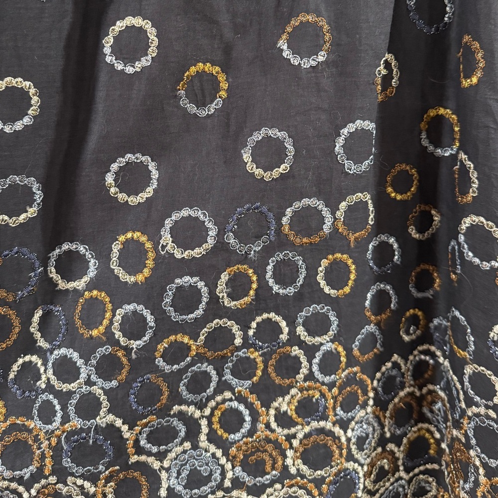 Hoss Intropia Black Metallic Circle Embroidered Ruffle Collar Dress - Picture 4 of 8